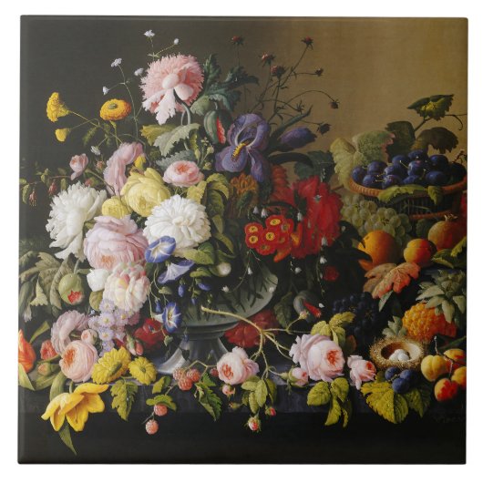 Carreau Fleurs et fruits vintages (Devant)