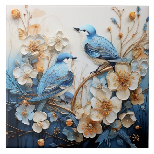 Carreau Fleurs et Oiseaux (Devant)