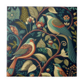 Carreau Fleurs et oiseaux décoratifs (Devant)