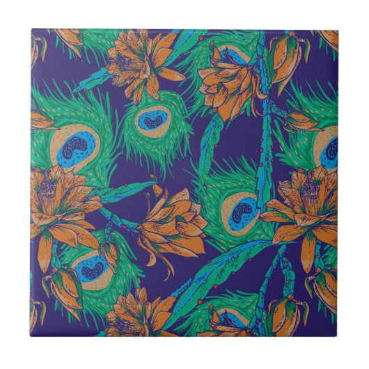 Carreau Fleurs et plumes (Devant)
