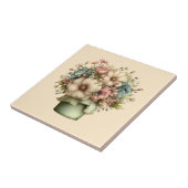 Carreau Fleurs Fantaisistes dans un Pot de Fleurs Mignon (Côté)