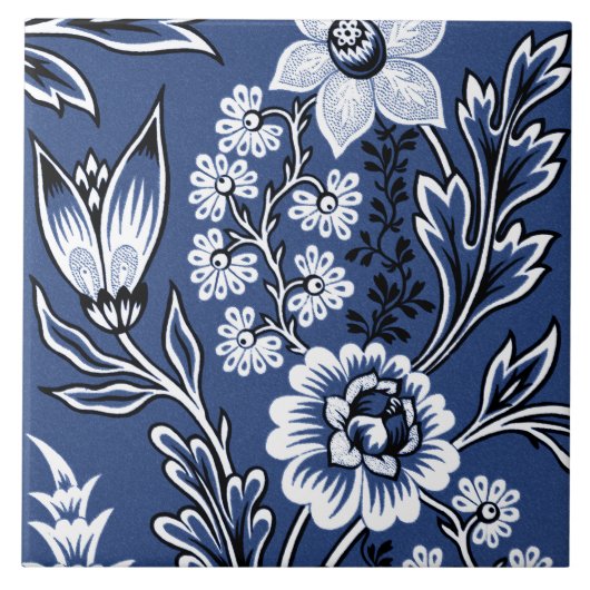 Carreau Fleurs Fantastiques (Bleu) Beaux-Arts (Devant)
