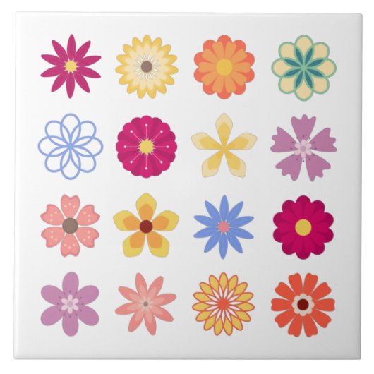 Carreau Fleurs florales, Fleurs Vintages (Devant)