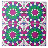 Carreau Fleurs florales Marocain Mosaïque Motif (Devant)