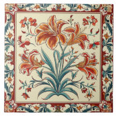 Carreau Fleurs florales orange (Devant)