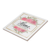 Carreau Fleurs florales roses Aquarelle (Côté)