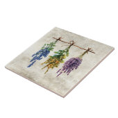 Carreau Fleurs Herbes Rustiques avec Décor de Ficelle (Côté)