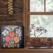 Carreau fleurs hongroises -couleurs vives