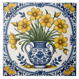 Carreau Fleurs jaunes 5