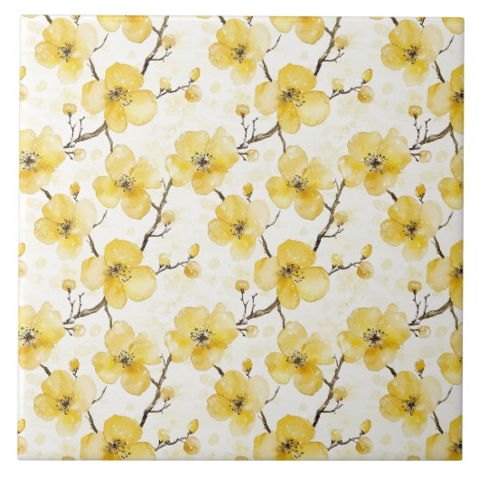 Carreau Fleurs jaunes d'or (Devant)