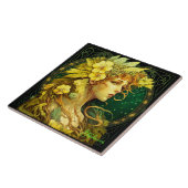 Carreau Fleurs Jaunes Enchantées Forêt Imaginaire Fée (Côté)