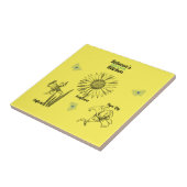Carreau Fleurs jaunes illustrées (Côté)