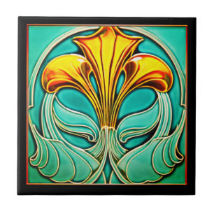 Carreau Fleurs Jaunes Lumineuses Carrelage Art Déco