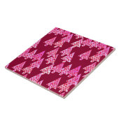 Carreau Fleurs modernes arbres de Noël - vin & rose (Côté)