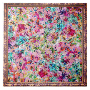 Carreau Fleurs multicolores Carrelage céramique Abstrait