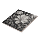 Carreau Fleurs noir et blanc (Côté)