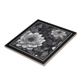 Carreau Fleurs noires et blanches (Côté)