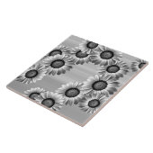 Carreau Fleurs noires et blanches (Côté)