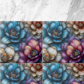 Carreau Fleurs opulentes aux accents dorés chatoyants