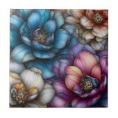 Carreau Fleurs opulentes aux accents dorés chatoyants (Devant)