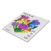 Carreau Fleurs peintes dans le coeur, vers des proverbes 3 (Côté)