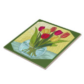 Carreau Fleurs peintes, vase de tulipes (Côté)