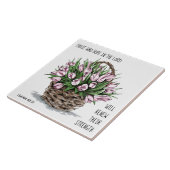 Carreau Fleurs peintes, verset d'Isaïe 40:31 (Côté)