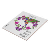 Carreau Fleurs peintes, w verset de Luc 1:37 (Côté)