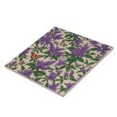 Carreau Fleurs pourpres et papillons (Côté)