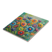 Carreau Fleurs printanières colorées (Côté)