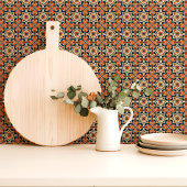 Carreau Fleurs Rétro Terracotta et Sarcelle