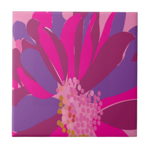 Carreau Fleurs rose violet