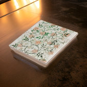 Carreau Fleurs roses Art nouveau Feuilles verts