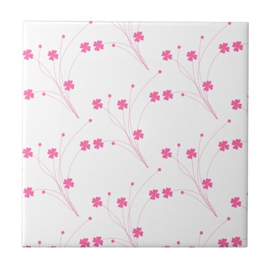 Carreau Fleurs roses Bubblegum, Petite impression Florale (Devant)