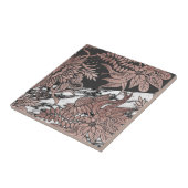 Carreau Fleurs roses d'or et coupe noire et de marbre (Côté)