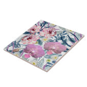 Carreau Fleurs roses et orchidées. (Côté)