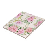 Carreau Fleurs Roses romantiques Motif-23799 (Côté)