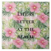 Carreau Fleurs roses tropicales (Devant)