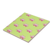 Carreau Fleurs rouges en vert (Côté)