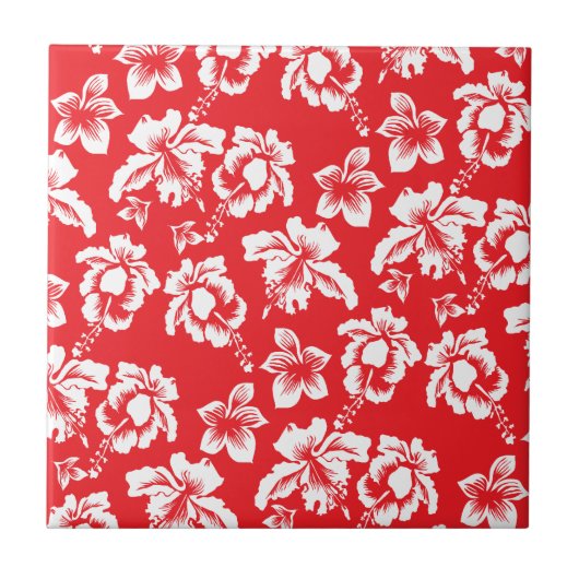 Carreau Fleurs rouges hawaïennes (Devant)