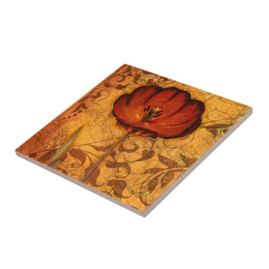 Carreau Fleurs rouges I (Côté)