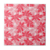 Carreau Fleurs rouges sur blanc. (Devant)