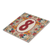 Carreau Fleurs rustiques colorées personnalisables (Côté)