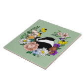 Carreau Fleurs sauvages Badger Champignons vert (Côté)