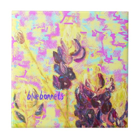 Carreau fleurs sauvages bluebonnet en haut (Devant)