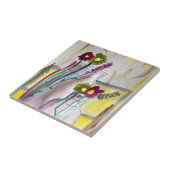 Carreau Fleurs sauvages dans le vase art abstrait (Côté)