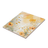 Carreau Fleurs sauvages d'aquarelle orange douce (Côté)