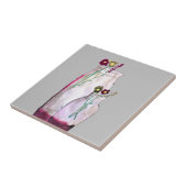 Carreau Fleurs sauvages d'aquarelle Whimsical en vase (Côté)