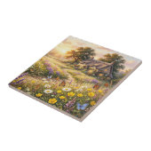 Carreau Fleurs sauvages et une mignonne maisonnette (Côté)