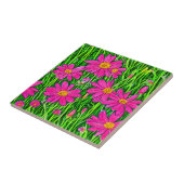 Carreau Fleurs sauvages rose fuchsia dans un champ (Côté)